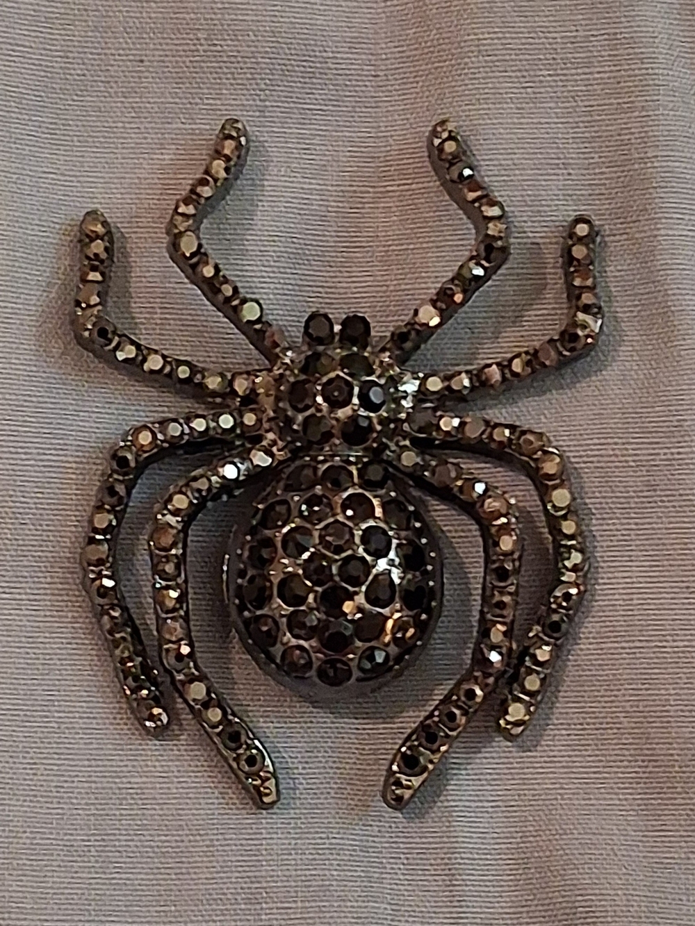 🕷Black Crystal Spider Brooch - Deep Silver Tone🕷